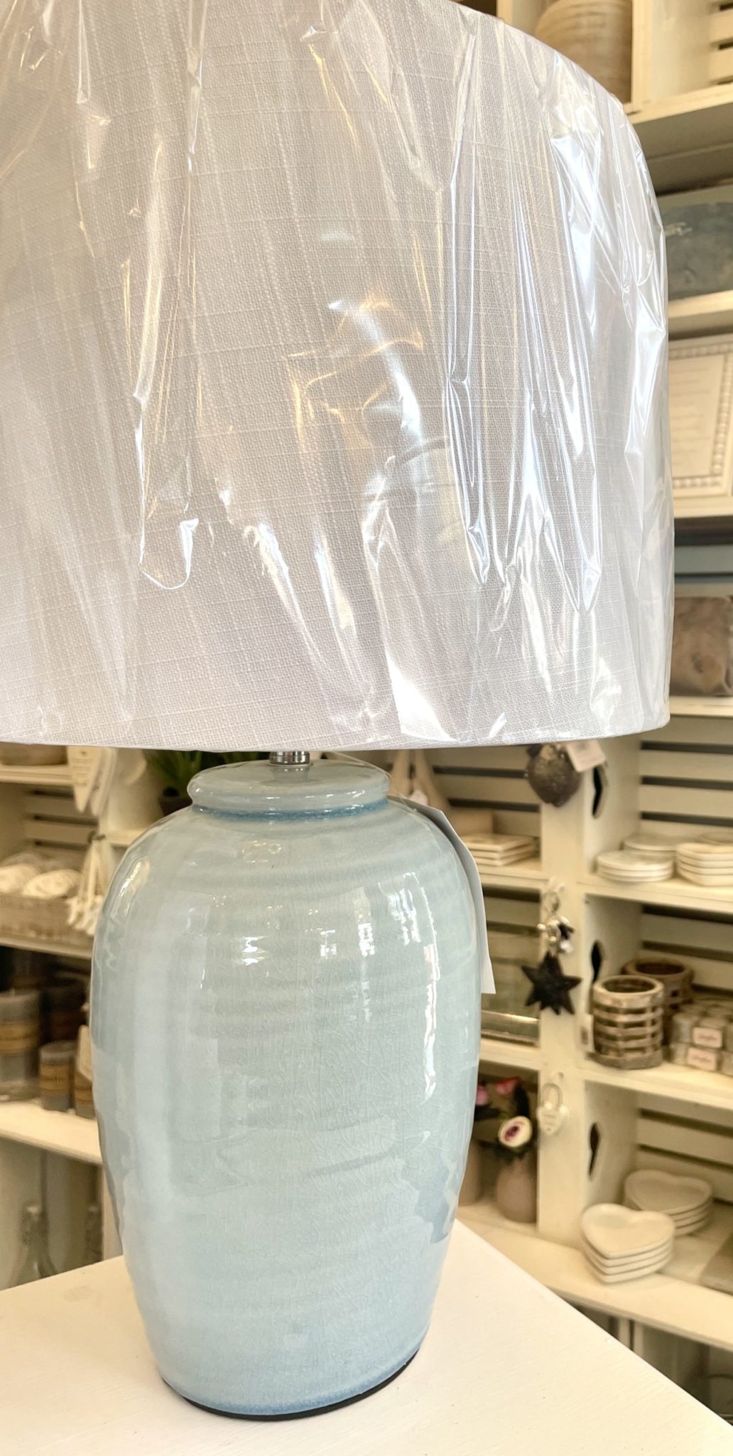 Pottery barn on sale blue lamp